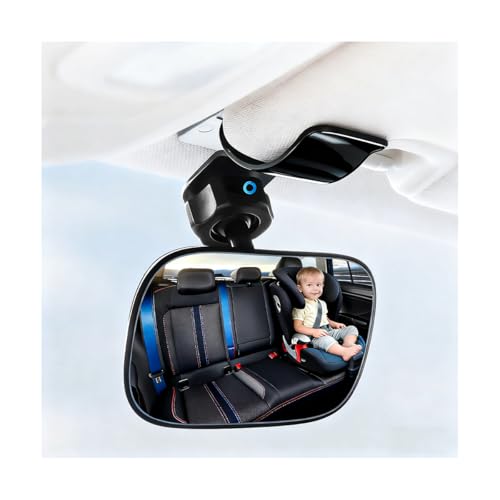 SWPHRT Baby Car Mirror, 360° Adjustable Clip-on Vehicle Wide Angle Convex Mirror, Automotive Interior Rearview Accessories for Viewing Rear Passengers, Universal for SUV Truck Sedan