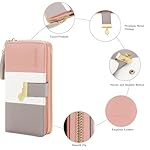 RFID Wallets for Women with Multiple Card Slots and Cellphone Compartment, Womens Wallet (pink/white/grey) - Image 5