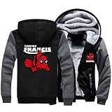 ZPJSZ Herren Hoodies für Deadpool Langarmmantel Thermogefütterte Kapuzen warme Dicke Jacke Full Zip Outwear Oberteile-F||5XL