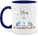Produktbild Tasse Tassen 325ml - Polizei Blaulicht Bundespolizei Polizeiauto Polizist - 325 ml - Dunkelblau - geschenke für werden polizistin personalisierte kinder polizisten auto spülmaschinenfest
