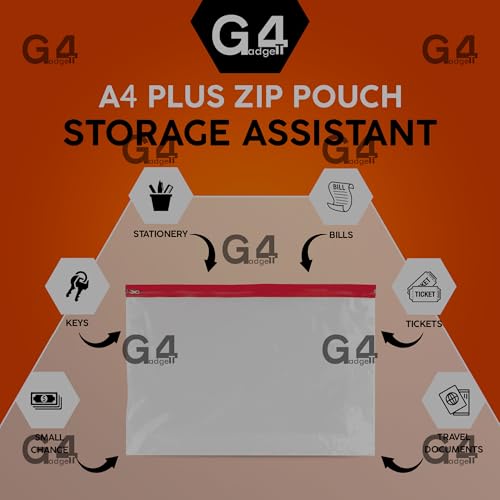 5-A4-Plus-Zip-Pouch-Document-Wallet-370mm-x-260mm-Assorted-Color-Stylish-File-Storage-Zip-Bag-Waterproof-Ziplock-Document-Holder