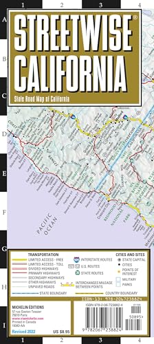 Streetwise California Map: Laminated State Road Map of California