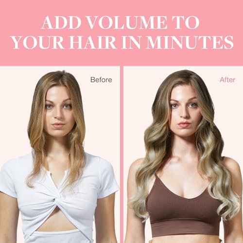 Image of GOO GOO Clip in Hair Extensions Real Human Hair, 22inch 120g 7Pcs, 9 /60 Balayage Ash Brown to Platinum Blonde, Remy Human Hair Extensions Clip ins for Women, Natural Human Hair