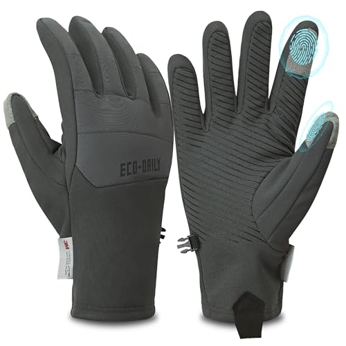 Image of Eco-daily Winter Cycling Gloves for Men Women Water Resistant Thermal 3M Thinsulate Bike Gloves Anti Slip Touchscreen for Cycle Skiing Running Outdoor Sports(Grey, XXL)