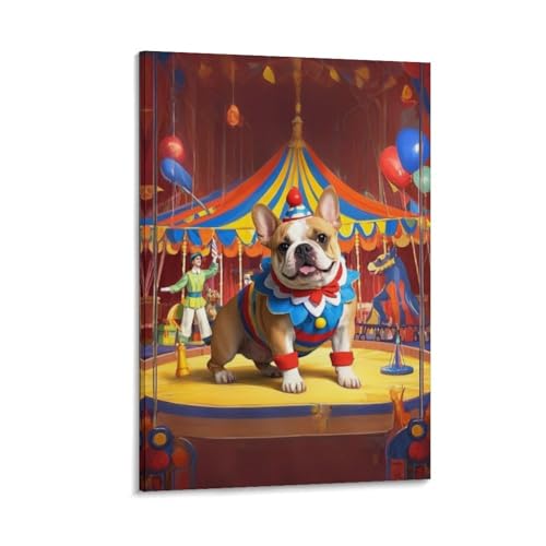 Impression sur toile premium bouledogue français affiche déco haut de gamme