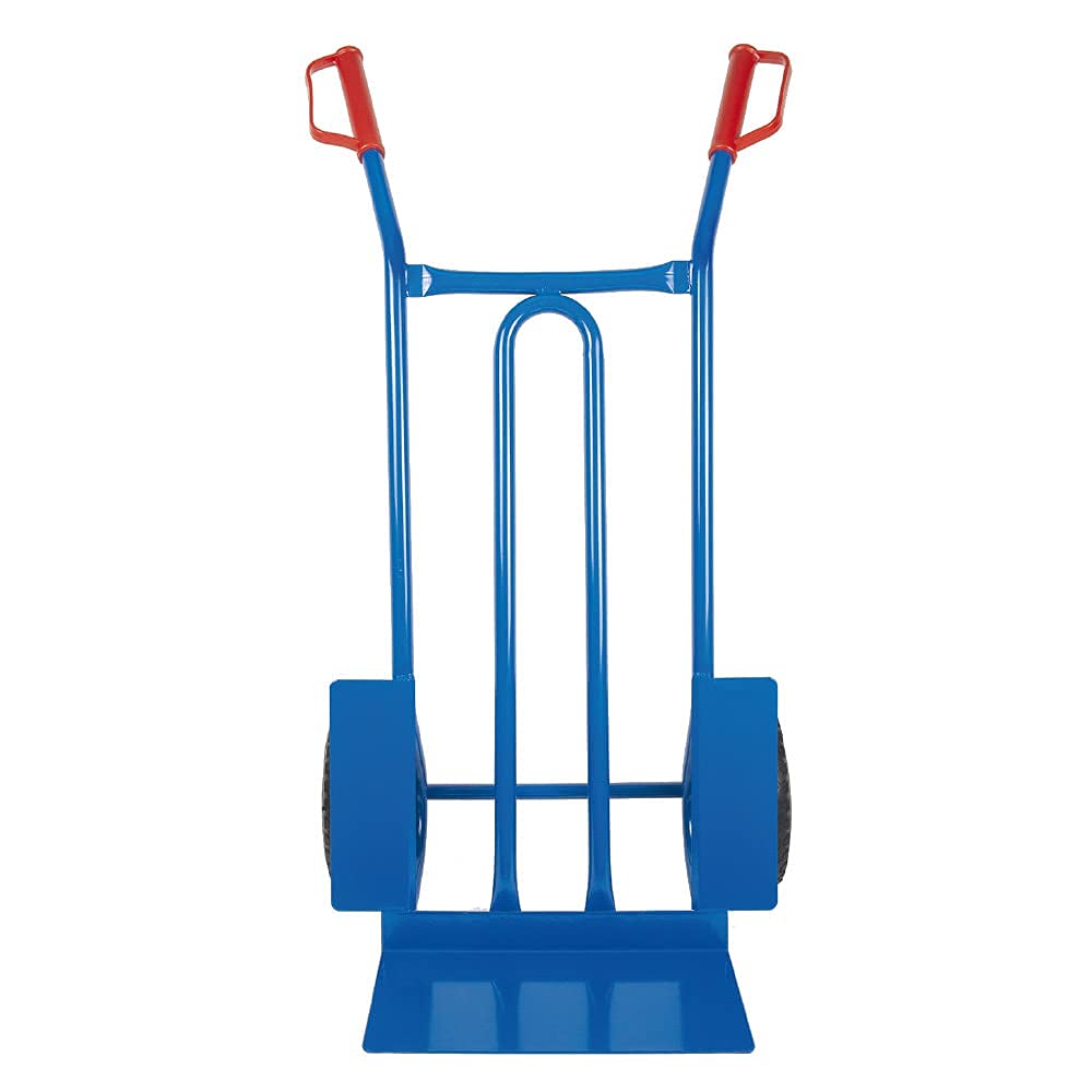 Trestles Profi Sackkarre Sackkarren Vollgummireifen 250kg Transportkarre S01 blau Sackrodel Karre pannensicheres PU Rad | Stahl | Radschutz | Sicherheitsgriffe