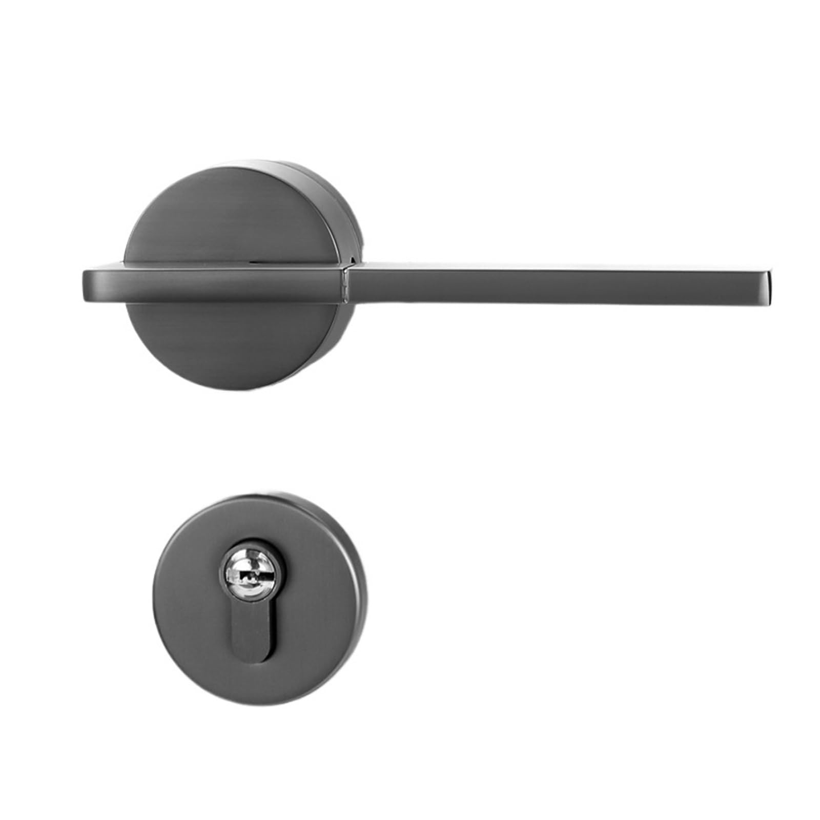 NYRXRYTCA Black Brushed Nickel Indoor Door Lock Bedroom Silent Magnetic Door Lock Wooden Door Handle zinc Alloy Household Lock(R type R 72 silent)