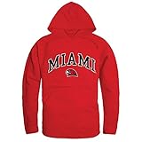 Miami University Redhawks Campus Hoodie Sweatshirt Red Medium