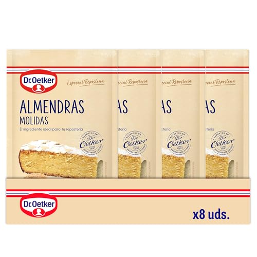 DR. OETKER - Almendras Molidas Pack 8 Uds x 125 g, Almendras Peladas y Molidas, Alta Valor Nutricional, Buen Sabor, para Cualquier Receta, Alternativa a Harina de Trigo