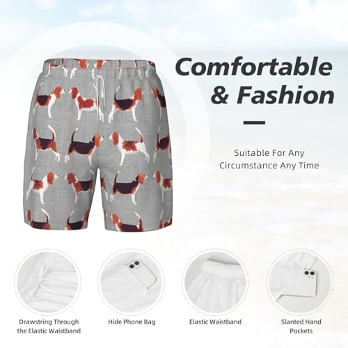 Short de plage imprimé Beagle EdWal doublé pour homme - 5
