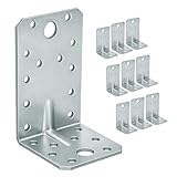 OMIDEAS 10 x Escuadra para cargas pesadas (90 x 50 x 55 x 2) Conector en ángulo Conectores angulares con reborde galvanizada