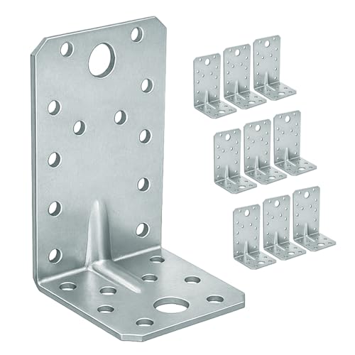 Omideas 10 X Escuadra Para Cargas Pesadas 90 X 50 X 55 X 2 Conector En Ángulo Conectores Angulares Con Reborde Galvanizada