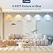 Amico 24 Pack 5/6 inch 5CCT LED Recessed Lighting, Dimmable, 12.5W=100W, 950LM, 2700K/3000K/4000K/5000K/6000K Selectable, Retrofit Can Lights with Baffle Trim, IC Rated - ETL & FCC, Black