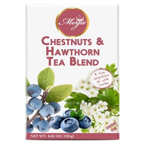 Merja Herbs Chestnuts & Hawthorn Tea - Tea for Varicose Vein Support - Mediterranean Loose Tea - Caffeine Free - 100% Natural & Premium Quality 250gr 8.82 oz Cover