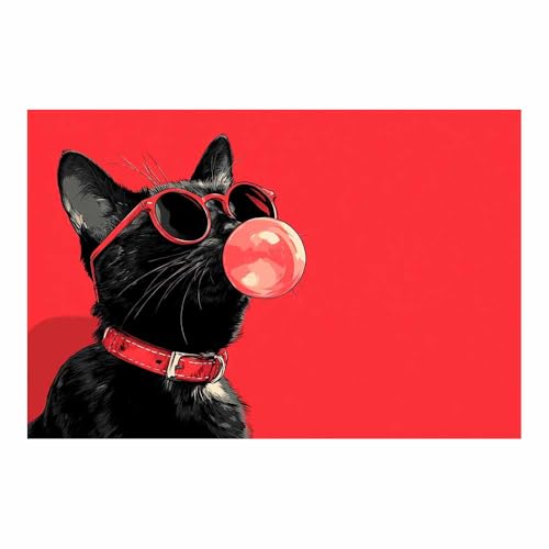 Toile animaux chat doux pour déco salon et appartement moderne DunPei