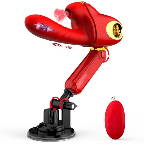 Portable Sex Machine Thrusting Automatic Sucking Rabbit G-spot Vibrator For Women Pleasure Auto Clitoral Sex Toy Heating Wireless Vibrating Hands-Free Suction Cup Riding Dildo Leten Female Masturbator