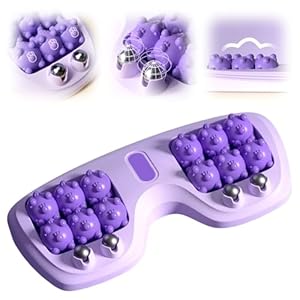 Portable Dual Foot Massage Roller, Two Massage Techniques for Relieve Pain from Plantar Fasciitis, Stress Relief and Improved Circulation, Portable Reflexology Tool for Home and Office Use (Purple)