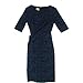 Anne Klein Women's Jacquard Elbow Sleeve Sheath Dress with Asymmetrical Ruffle