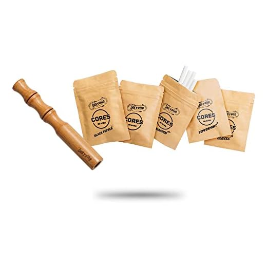 INSYOHO Quit Smoking Wooden Vapour-Less Inhaler with 4 Nicotine-Free Flavored Core, Healthy Essential Oil Aromatherapy Diffuser to Help Naturally Stop Smoking,Oral Fixation Relief,Calm Anxiety