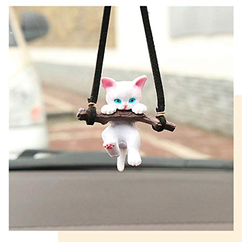Liqi Car Ornaments Creative Cute Branch Cat Rearview Mirror Pendant Car Simple Decoration Car Interior Accessories Car Hanging Supplies #TOP1