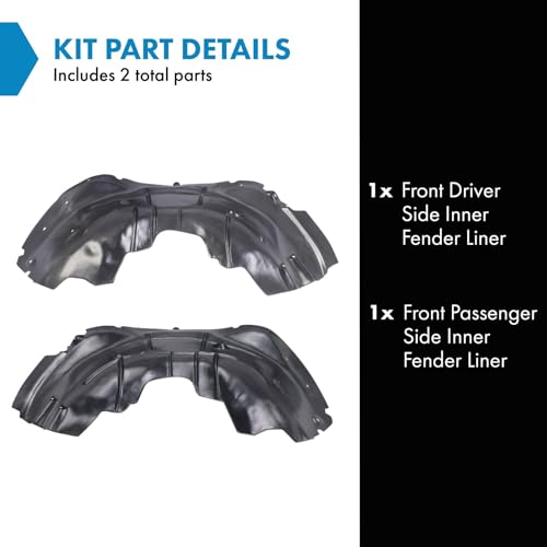 Image of TRQ Front Driver and Passenger Side Inner Fender Liner Set | For 2014-2018 GMC Sierra 1500 2019 Sierra 1500 Limited