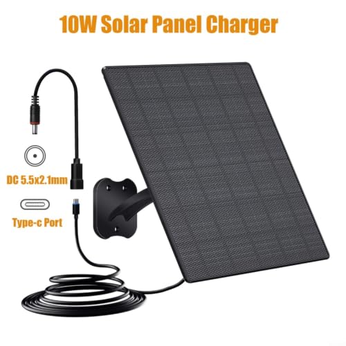 Panel solar para cámaras de vigilancia 5V con recubrimiento de ETFE y conector tipo C resistente 6