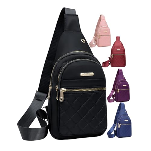 Mochila bandolera pequeña para senderismo y viaje negra miniatura 1