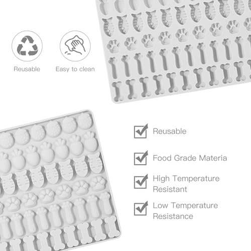 Backmatte Hundekekse, Backmatten für Hundeleckerlies, 6 Formen in 1 Silikon Backmatte Hundekekse Hundeleckerli Backmatten für Backofen Kekse Schokolade Süßigkeiten (Hellblau)