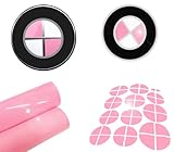 Gloss Light Pink Stickers - Compatible with BMW - Overlay Vinyl Decal for All Emblems Caps Logos