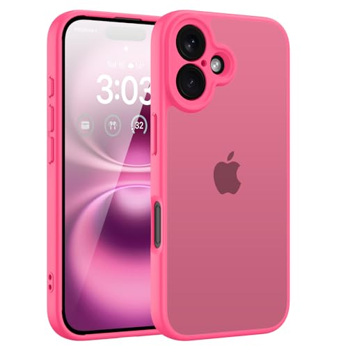 WXX für iPhone 16 Hülle Matt Case Transluzente Rückseite, Kratzfeste Rundumschutz Anti-gelb Handyhülle für iPhone 16 6.1”...