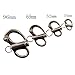 Pair of Stainless Steel 316 Fixed Snap Shackle，Quick Release Fixed Shackles with Round Ring Marine Boat Rigging Hardware (Length:52mm)