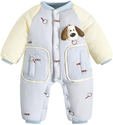 JiAmy Baby Snowsuit Infant Printed Winter Onesie Baby Button Thin Fall Winter Outfits Romper 3-12months
