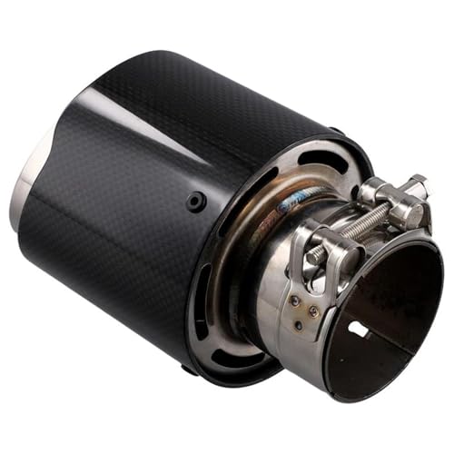 Tubo de escape de coche con acabado de carbono brillante antiadherente y fijación mediante clip