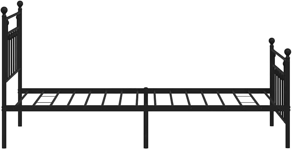 vidaXL Bed Frame Black Powder-Coated Steel Twin Industrial Bed Frame