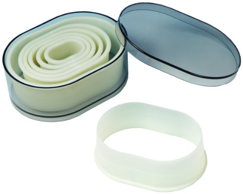 Fat Daddio's CKC-2055 Oval Pastry Cutter Set, 7 Piece, Off-white