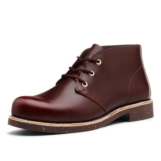 SL-Saint Bottes Chukka Classiques Faites à La Main Pour Hommes Chaussures Confortables à Lacets (RougeMarron Cuir, Adulte, Homme, 45, Numérique, Système Taille Chaussures EU, Moyen)