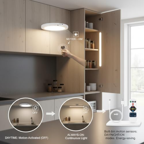 Luces magnéticas con control remoto para iluminar armarios sin cables 3