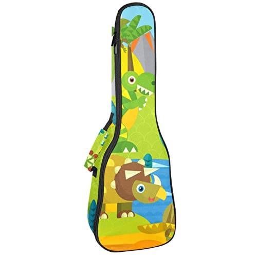 Sac de rangement pour ukulélé concert et soprano robuste avec rembourrage de 10 mm motif dinosaure