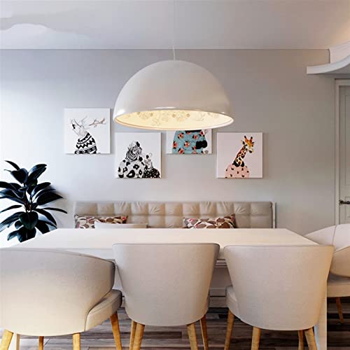 Lustre moderne LED noir en résine avec suspension de lumière blanche pour grand salon