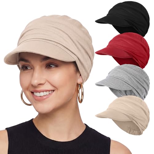 Catálogo de Ropa de Béisbol para Mujer los 5 más buscados. 46 JenPen - Gorra de béisbol para mujeres con cáncer de quimioterapia transpirable de bambú, gorro de béisbol suave para la pérdida de cabello, pacientes con cáncer (negro,...