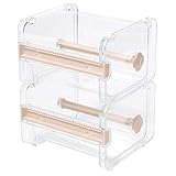 2 Pack Desktop Tape Dispenser, Washi Tape Cutter, Craft Multi Roll Paper Tape Organizer/Holder, Tape Storage Box (Beige)