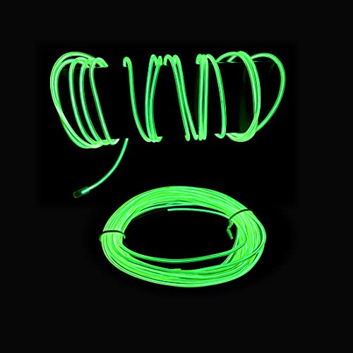 Image of dobestyou Fluorescent Green EL Wire -3m Electroluminescent Wire with Controller, Waterproof Flexible Light Strip for Halloween Costumes, Cosplay, Rave Parties & DIY Nighttime Decorations