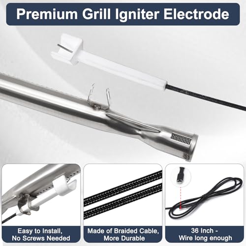 Image of Criditpid Replacement Parts for Monument Grill 77352 77352MB 77352-MB 35633 41847NG 24367 24633 6 Burner Grill, A0212926 Burner, D010012307 Flame Tamer & Igniter for Monument Grills 77352 Gas Grill