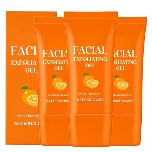 Gel Exfoliante Facial, Gel Purificante para Reparar La Piel del Rostro Y El Cuerpo, Exfoliante De Limpieza Profunda E Hidratante De Naranja para Mujeres,3pcs