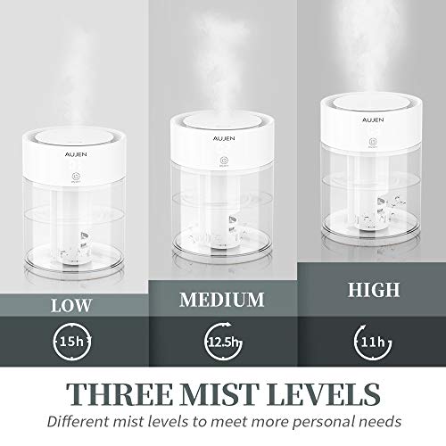 Aujen Humidifier 3L Cool Mist Humidifier for Bedroom, Ultrasonic Humidifier for Large Room, Quiet Humidifier for Babies, Air Humidifier with Adjustable Mist Level - Great Choice for Gift
