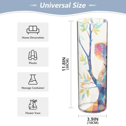 Vase rustique koala multicolore plastique 30x9 cm design original de table - 3