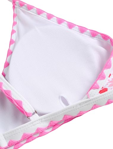 Image of ZAFUL Women's Tie Back Padded High Cut Bralette Bikini Set Two Piece Swimsuit