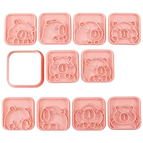 Paquete de 10 prácticas galletas de dibujos animados de Capybaras para divertidos proyectos de repostería y aventuras creativas en la cocina