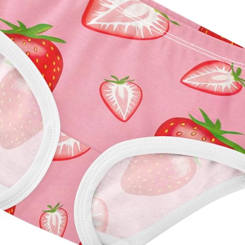 Toddler Girls Underwear 2t Cotton Cute Panties Girl Bright Briefs Undies Kids Red Strawberries Pink4
