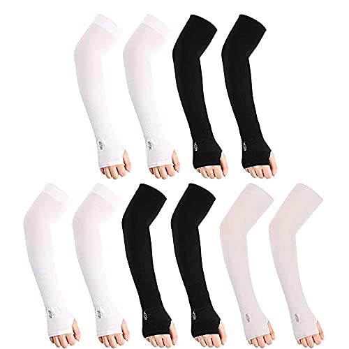 Smartooll Mangas del Brazo, 5 PCS Manguitos de Ciclismo, Mangas Enfriamiento de Protección, UV Largo Mangas, Deportes Mangas de Protección, para Correr Ciclismo Fútbol Baloncesto Golf Senderismo Cover